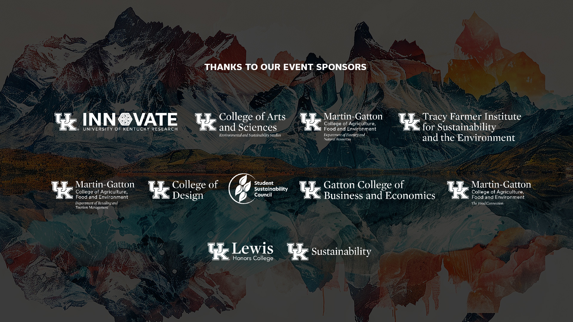 Slide with logos of sponsors