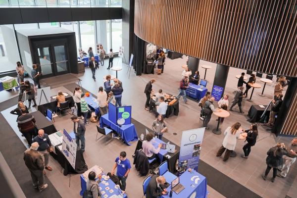 Aerial view of the sustainability showcase exhibitors
