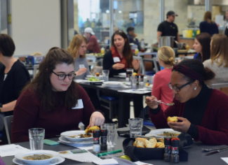 Students eating in UK dining
