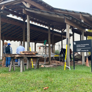 Campus Woods sawmill pavilion 
