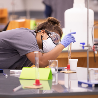 Student in lab