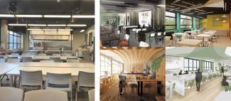 Drawings of concept art for new classroom interiors