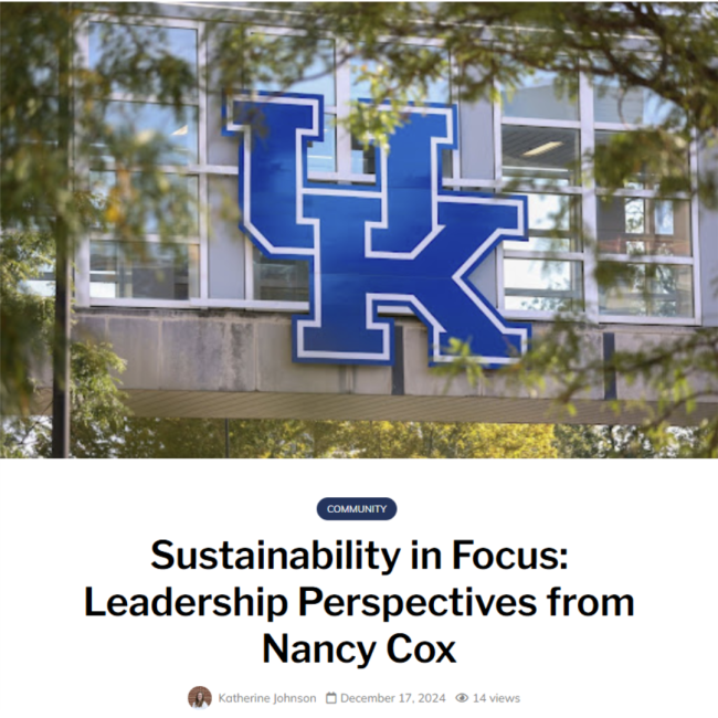 Screenshot of Sustainability in Focus blog