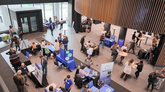 Aerial view of the sustainability showcase exhibitors